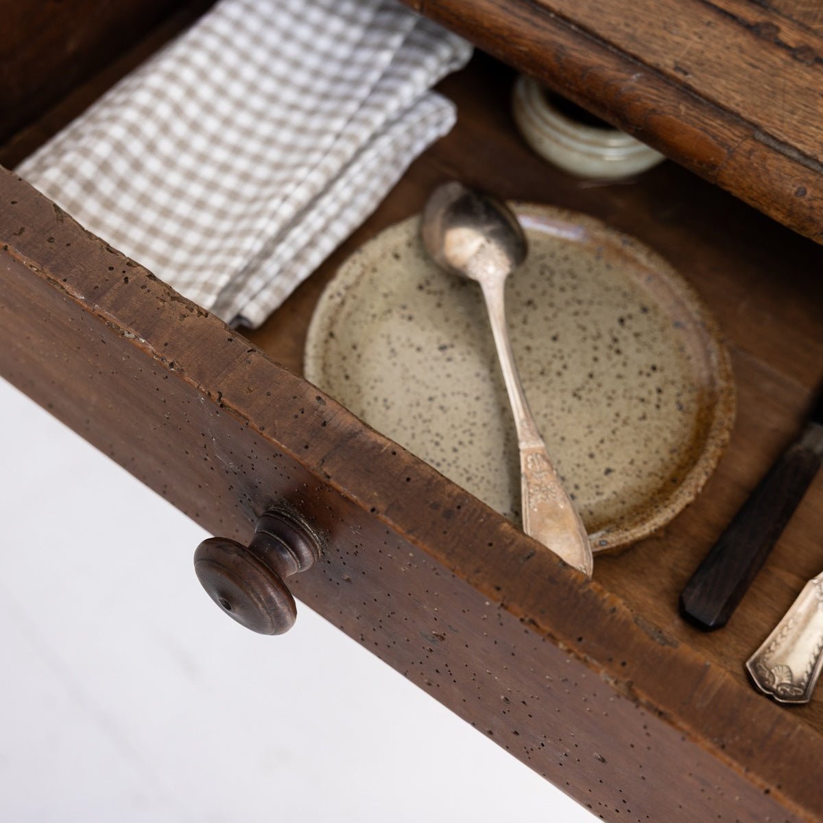 Antique Oak Farm Table - elsie green - furniture