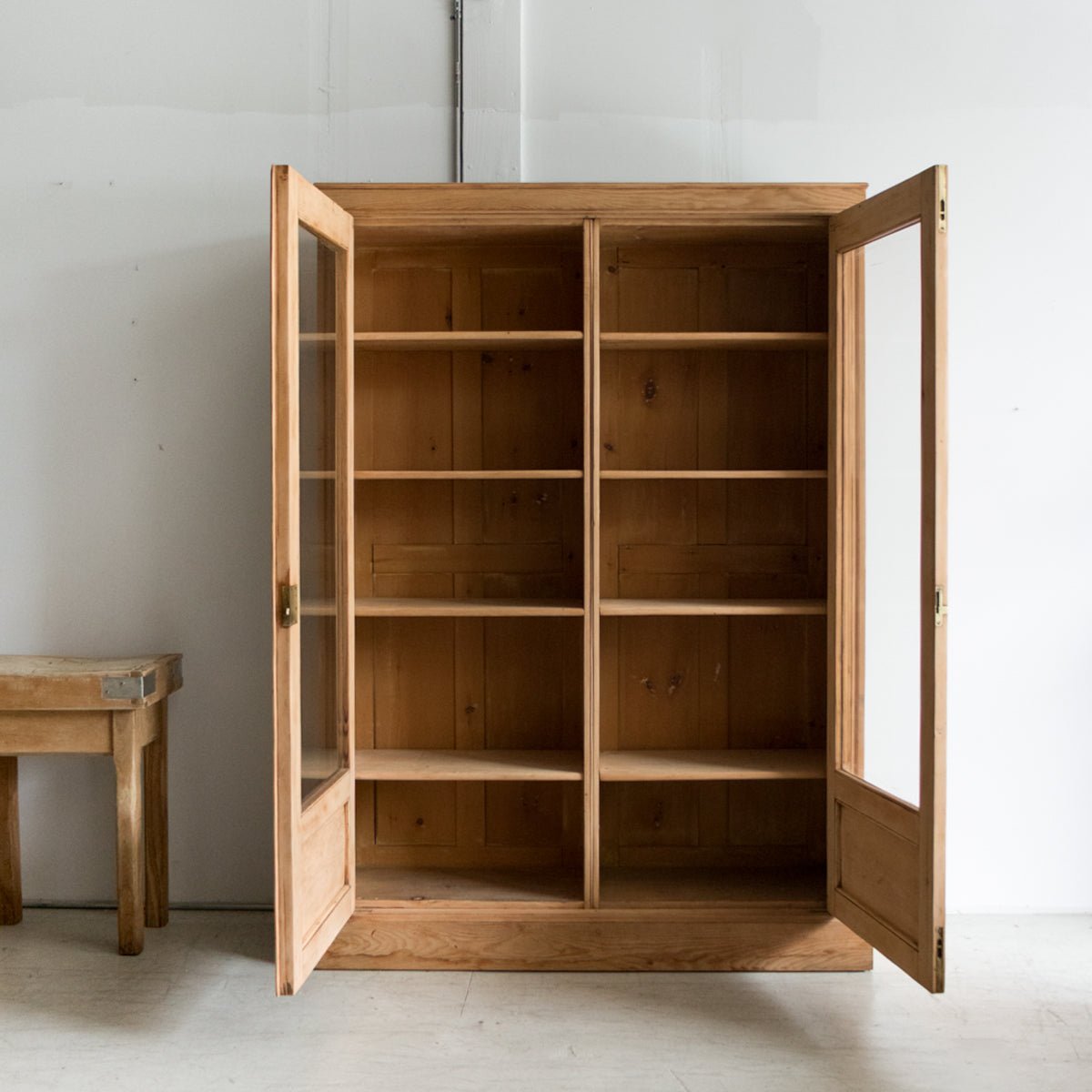 Antique Oak Vitrine - elsie green - furniture