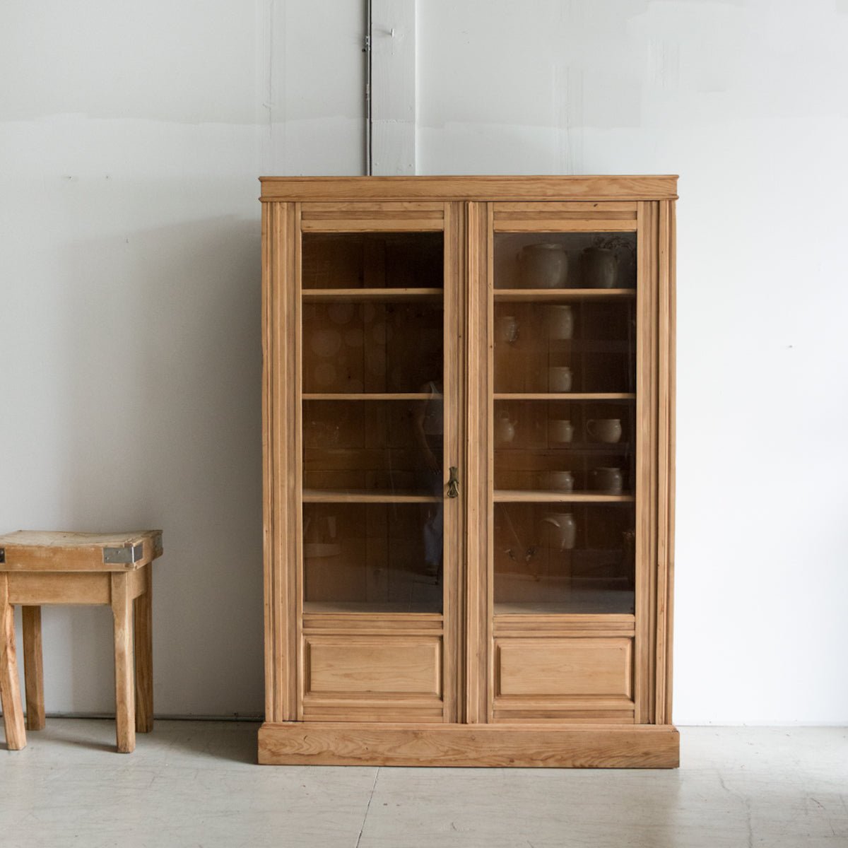 Antique Oak Vitrine - elsie green - furniture
