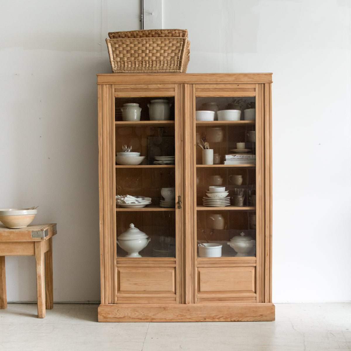 Antique Oak Vitrine - elsie green - furniture
