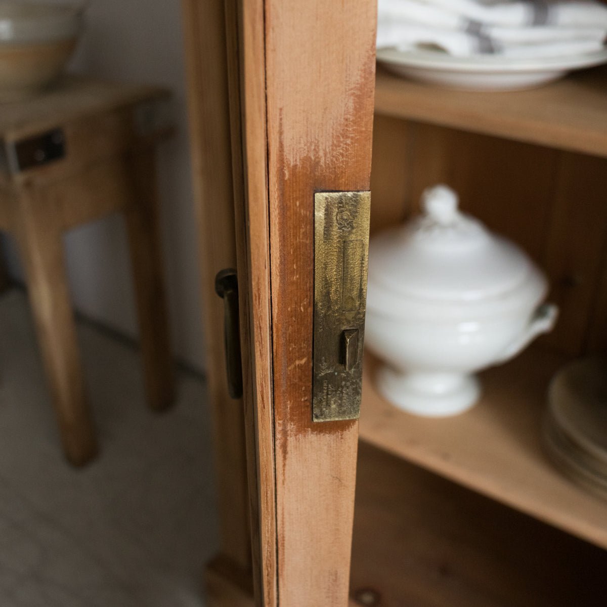 Antique Oak Vitrine - elsie green - furniture