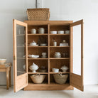 Antique Oak Vitrine - elsie green - furniture
