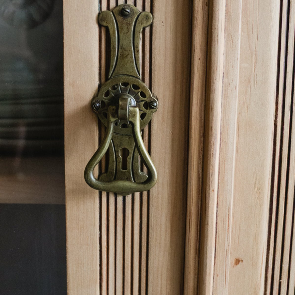 Antique Oak Vitrine - elsie green - furniture