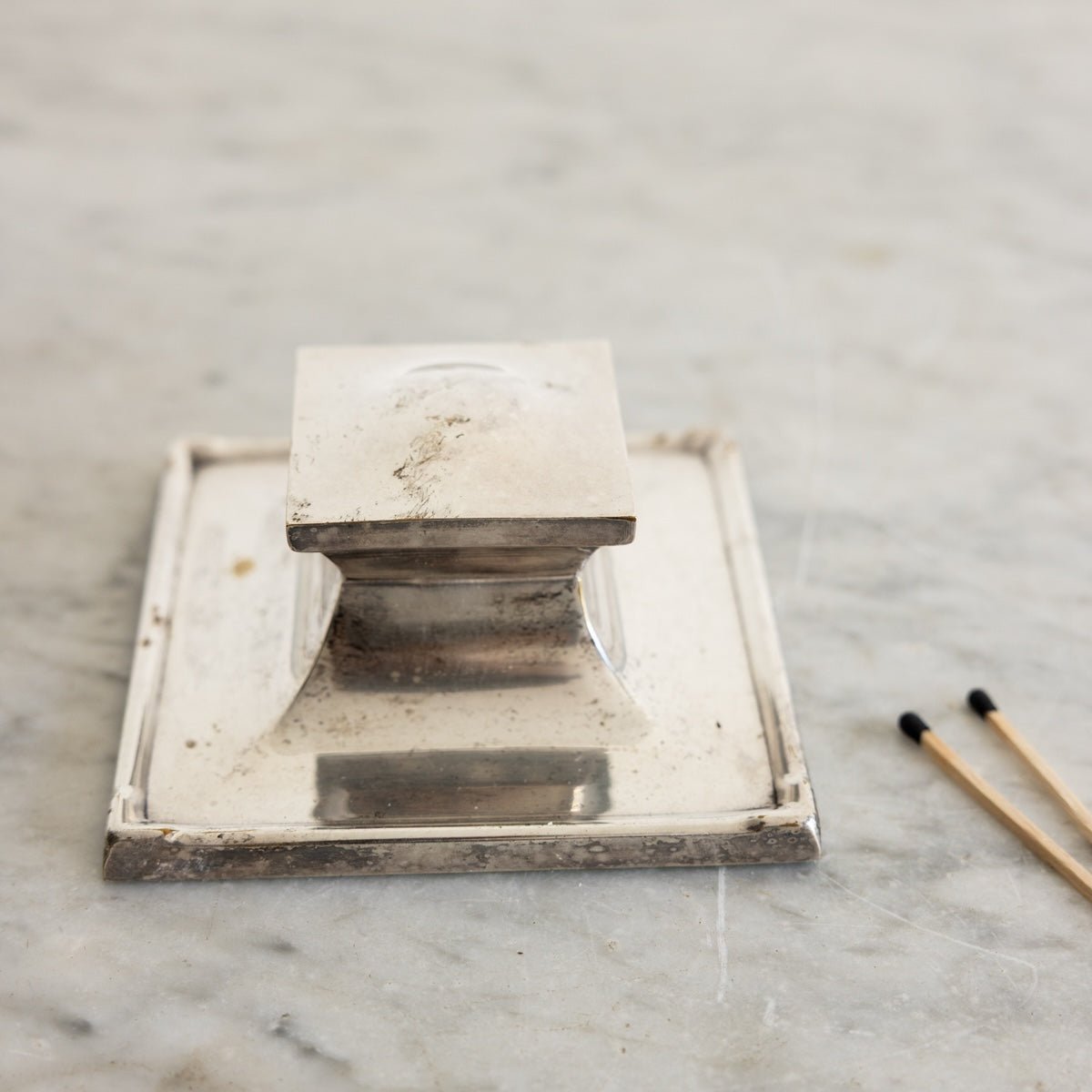 Antique Silver Inkwell - elsie green - decor
