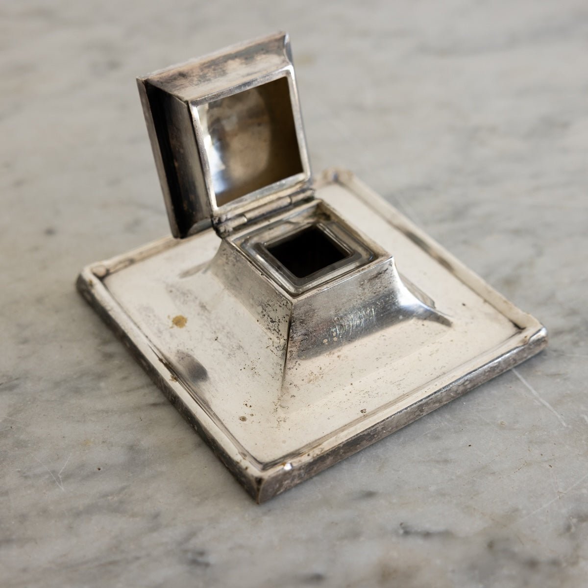 Antique Silver Inkwell - elsie green - decor