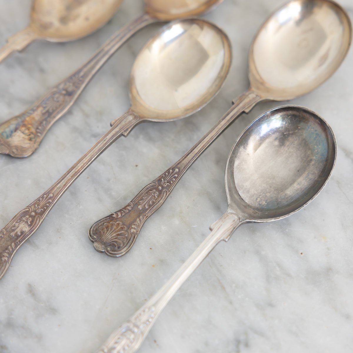 Antique Soup Spoon Set of 5 | The Patrick Orbe Collection - elsie green - the french kitchen