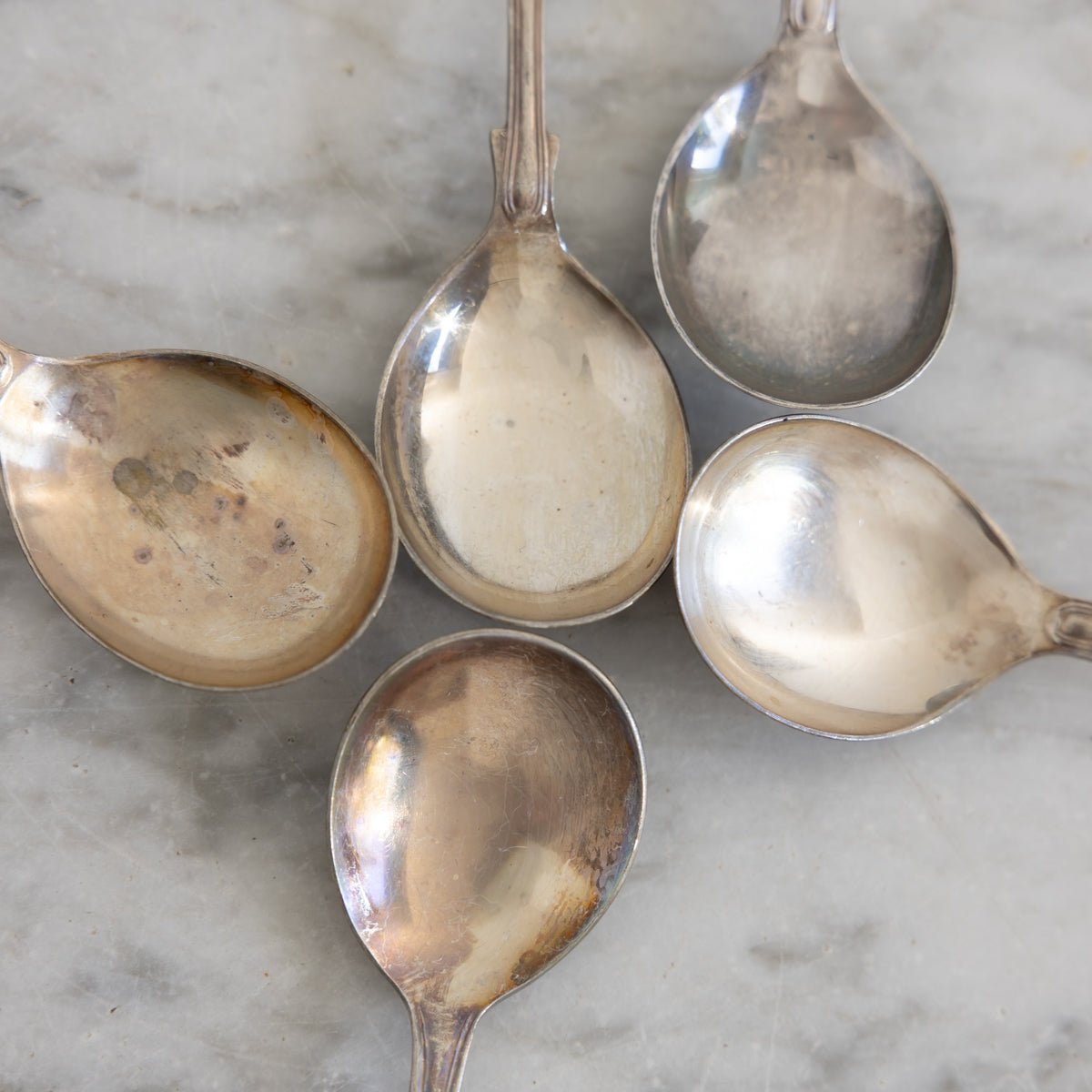 Antique Soup Spoon Set of 5 | The Patrick Orbe Collection - elsie green - the french kitchen