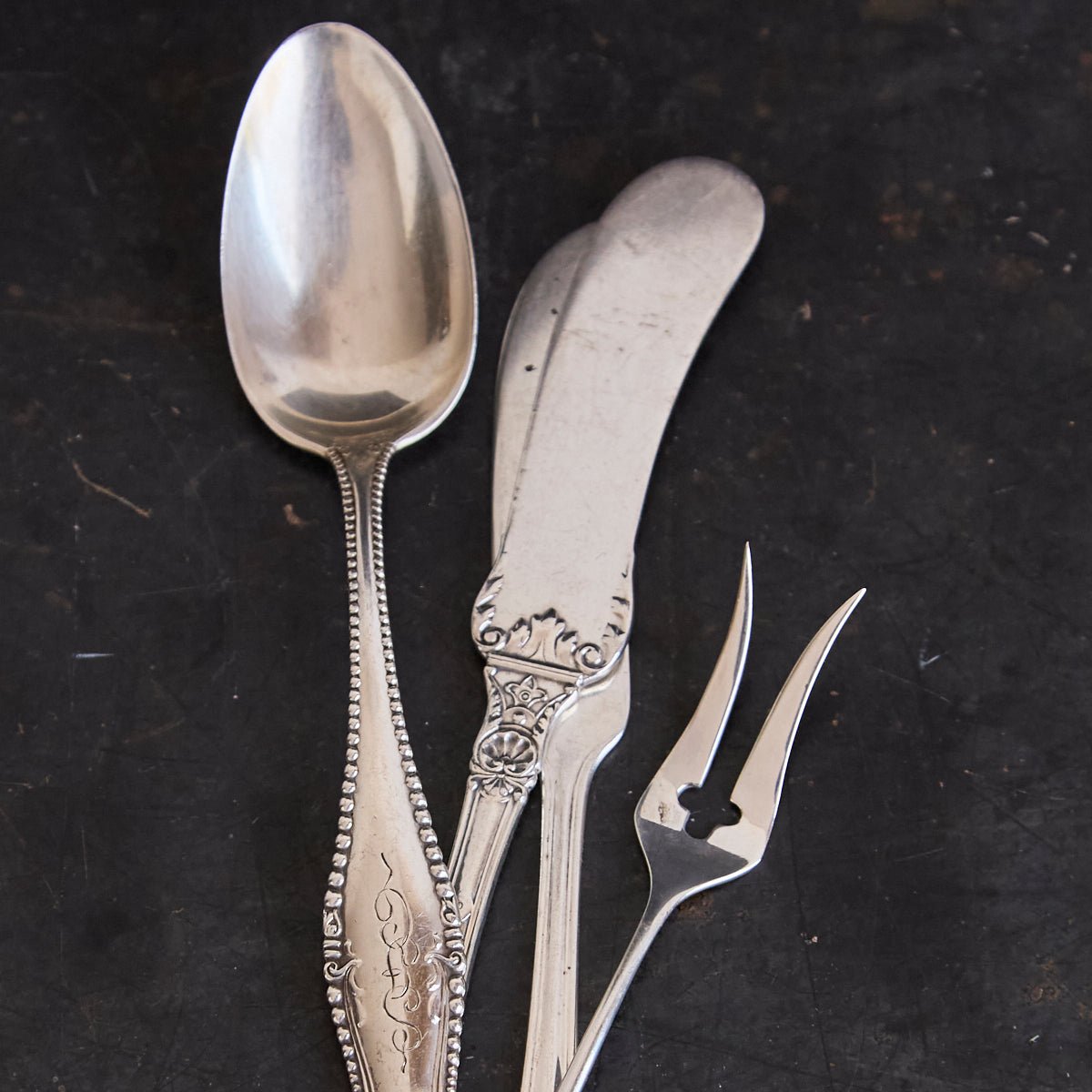 Antique Sterling Relish Set of 4 Pieces | The Patrick Orbe Collection - elsie green - the french kitchen