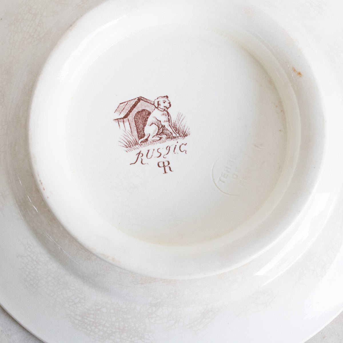 Antique Transferware Cake Plate With Hen & Rooster - elsie green - The French Kitchen