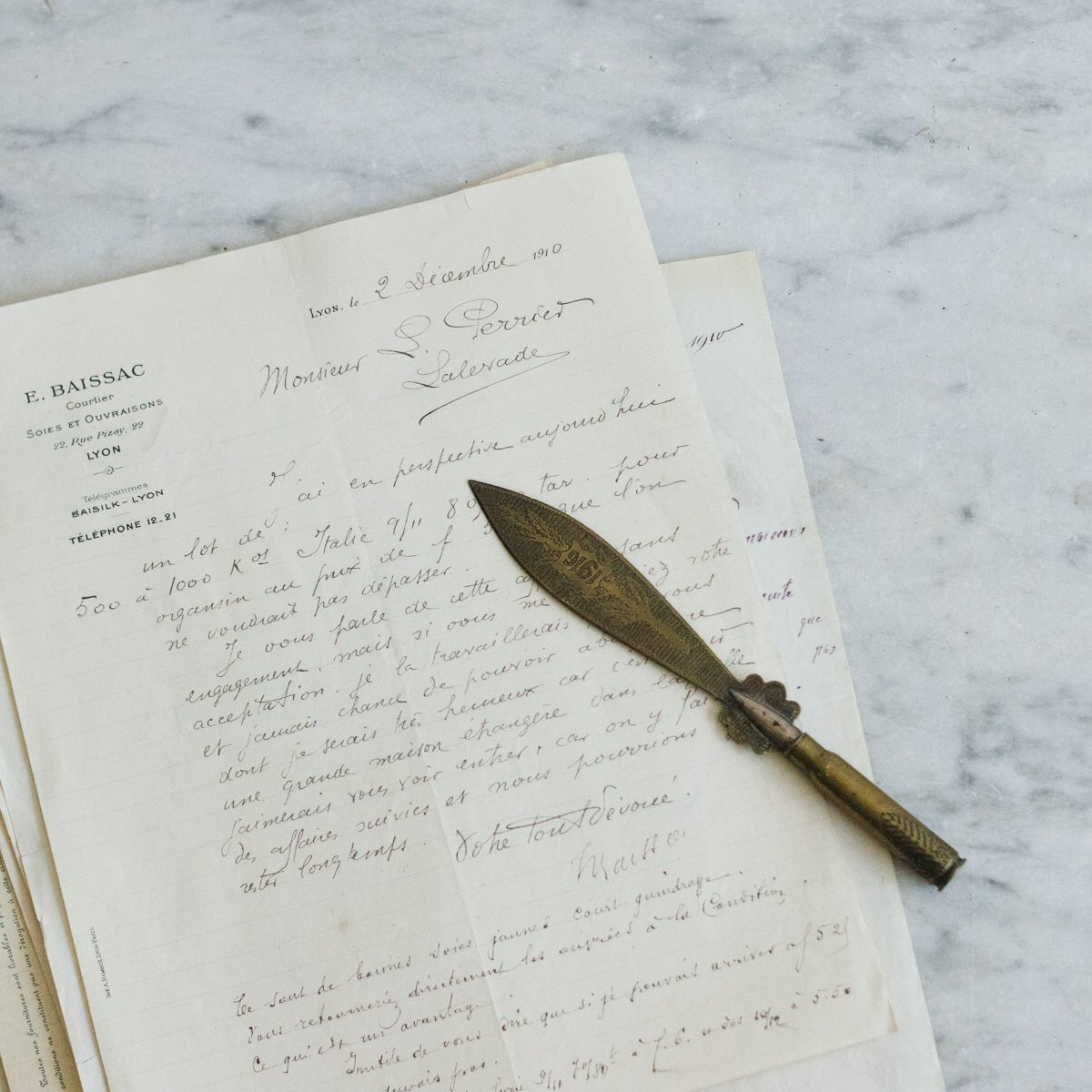 Antique Trench Art Letter Opener - elsie green - decor