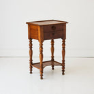 Antique Turned Leg Bedside Table - elsie green - furniture