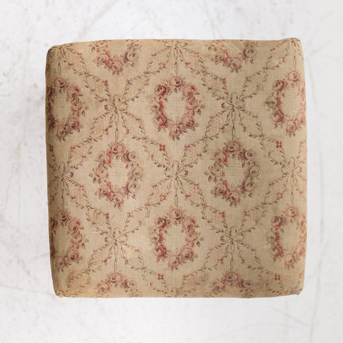 Antique Upholstered Ottoman - elsie green - furniture