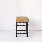 Antique Upholstered Ottoman - elsie green - furniture