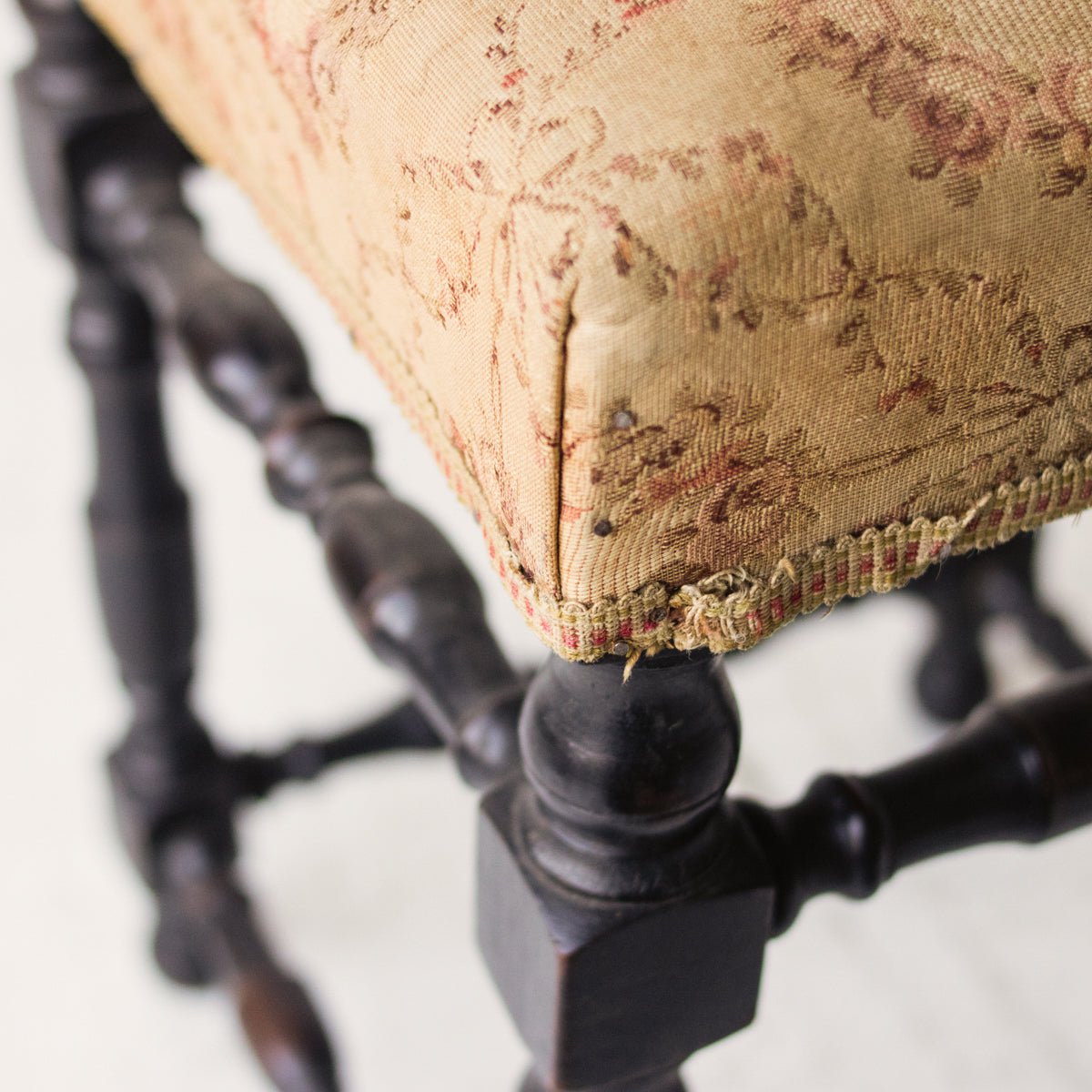 Antique Upholstered Ottoman - elsie green - furniture