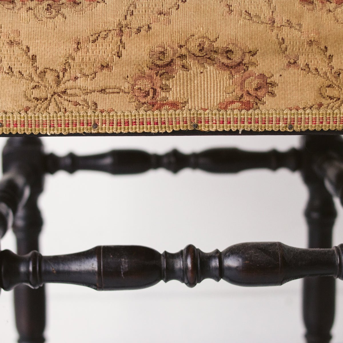 Antique Upholstered Ottoman - elsie green - furniture