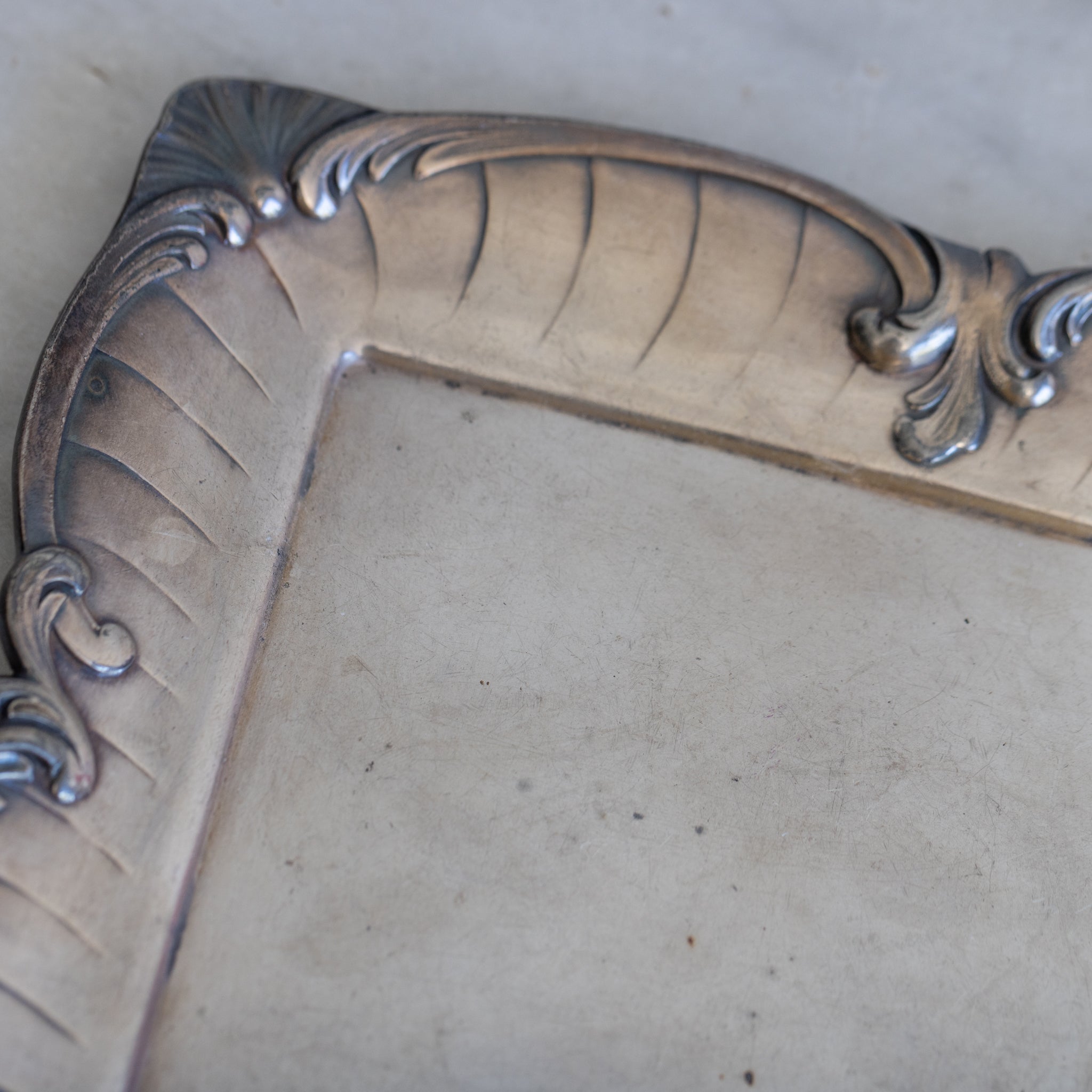 Antique Vintage Silver Tray - elsie green - decor