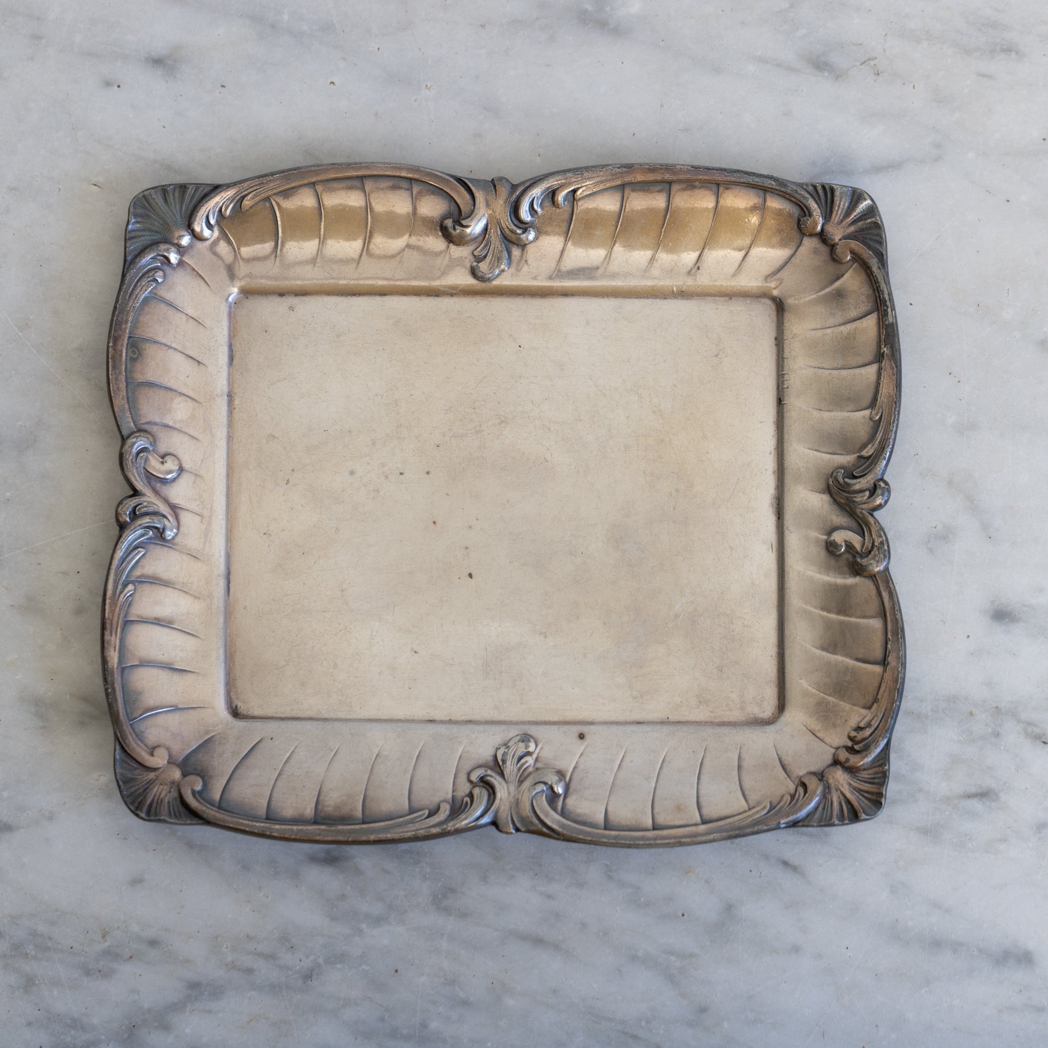 Antique Vintage Silver Tray - elsie green - decor