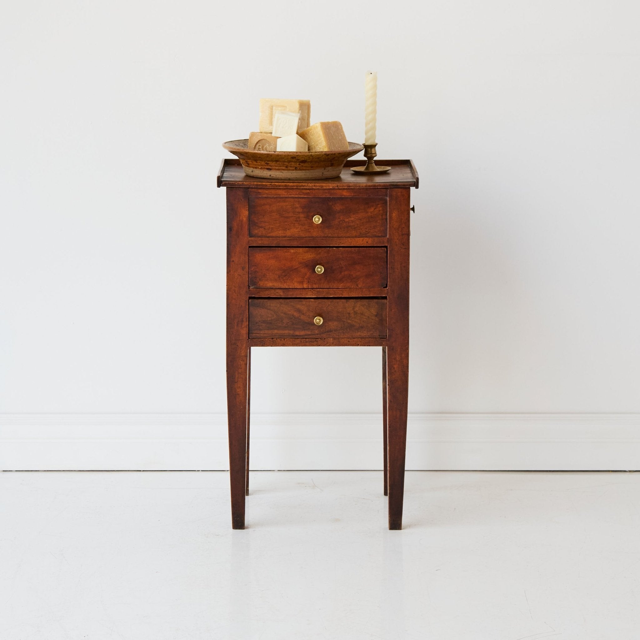 Antique Walnut Bedside Table - elsie green - furniture