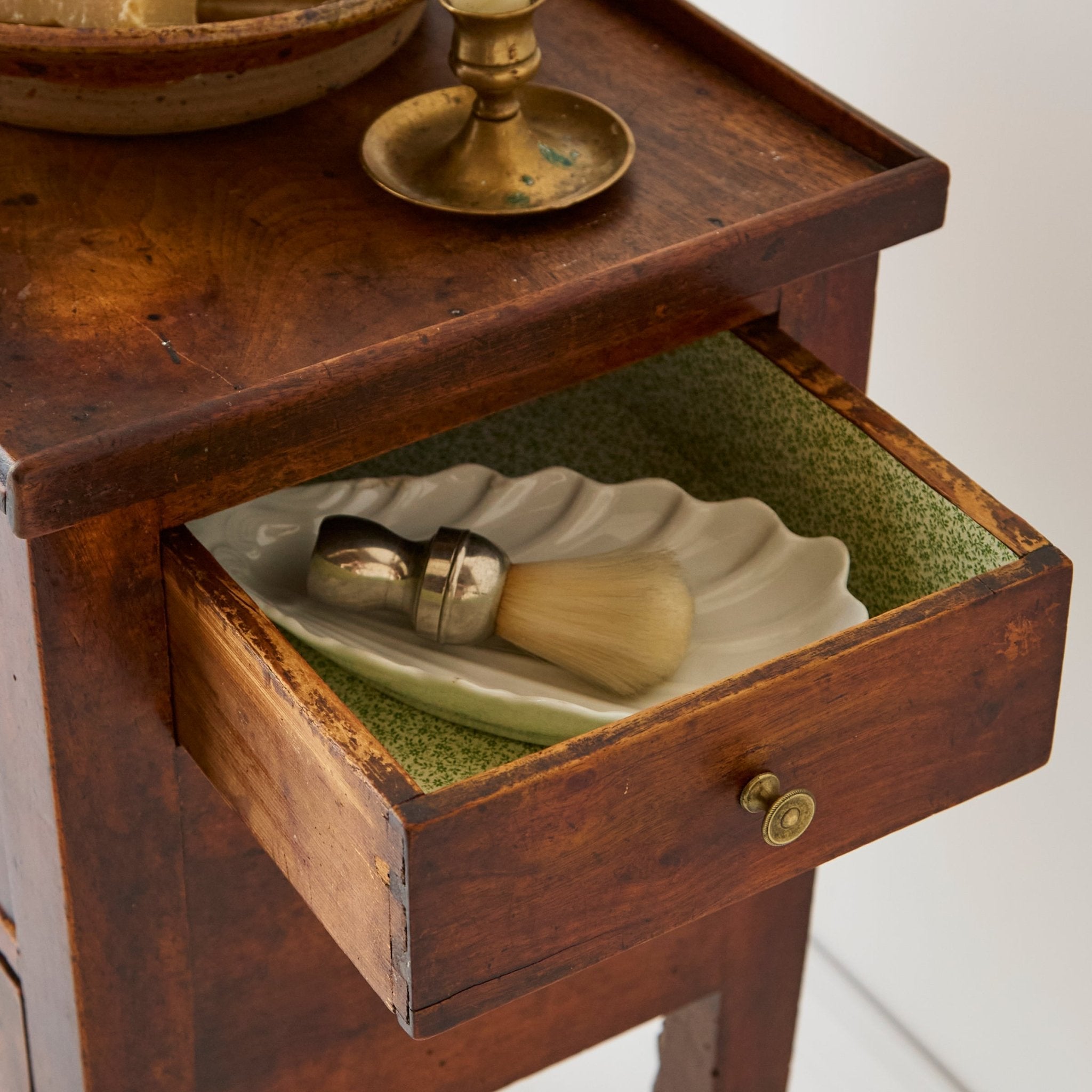 Antique Walnut Bedside Table - elsie green - furniture