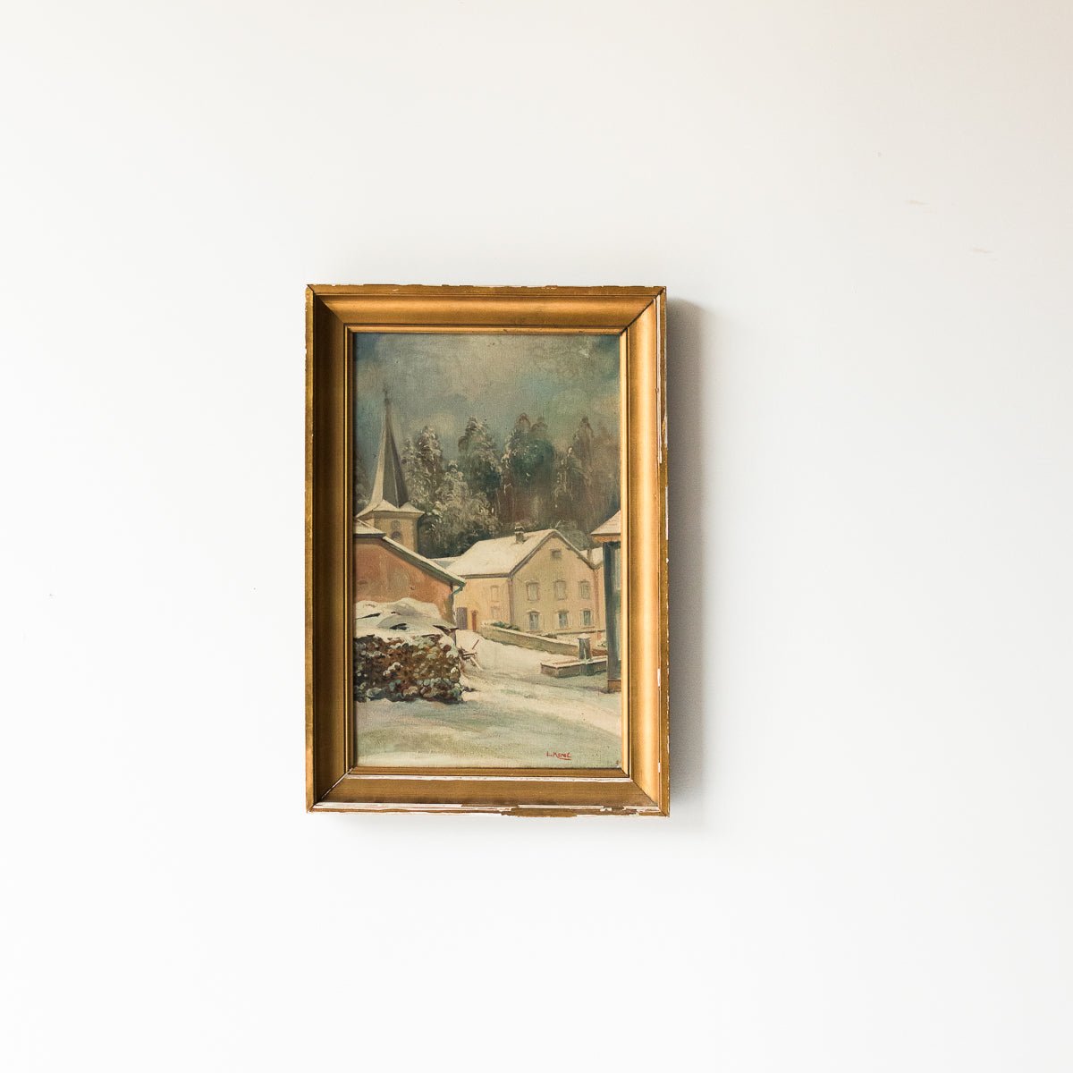 Argentière With Snowy Chapel Oil Painting - elsie green - Art