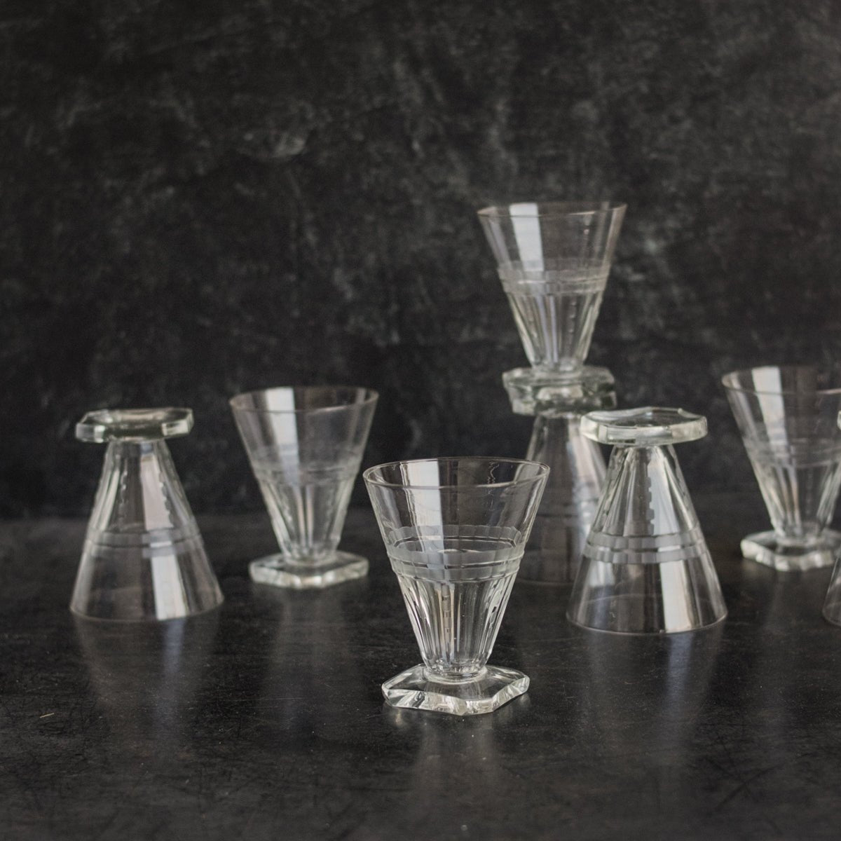 Art Deco Aperitif Glasses Set of 8 - elsie green - The French Kitchen