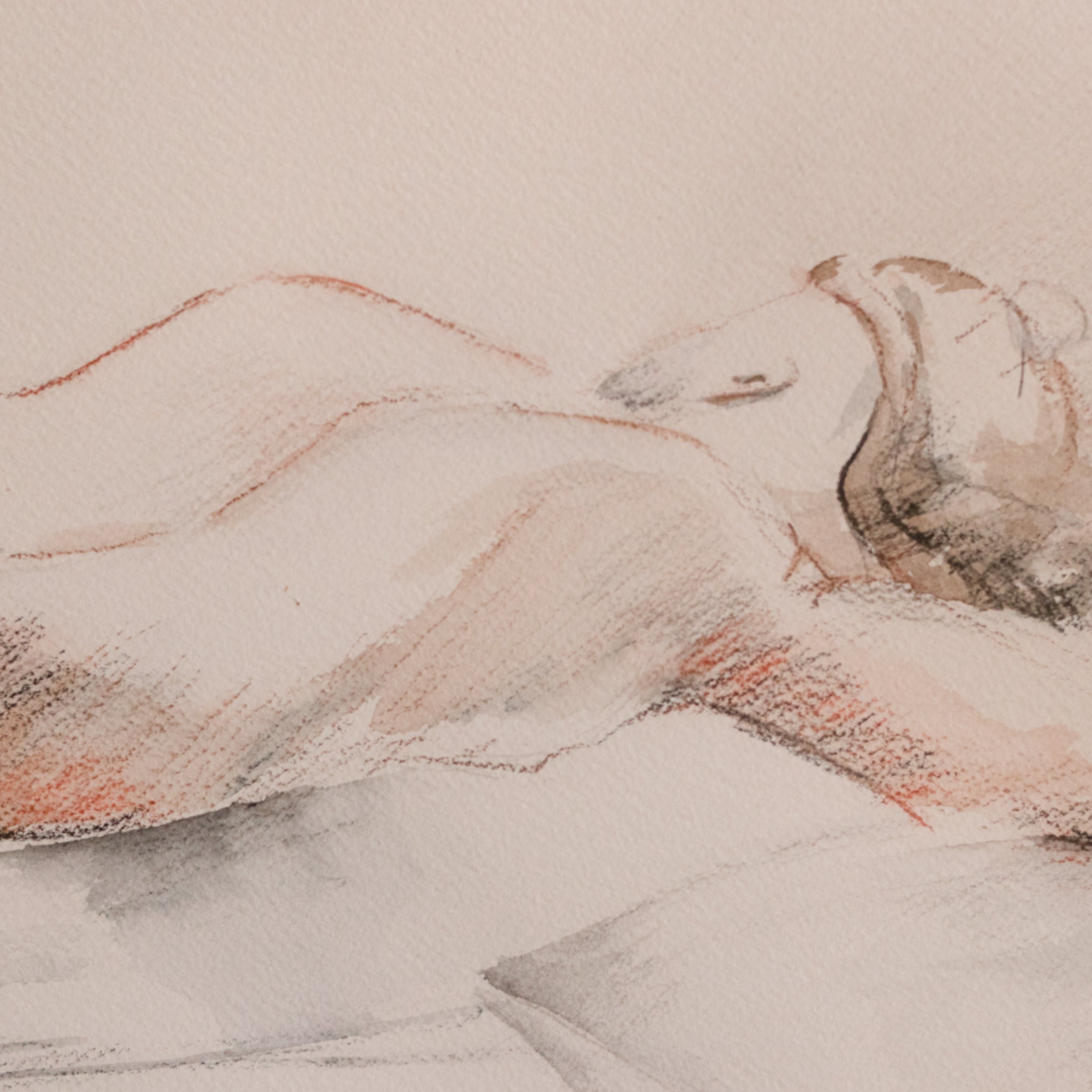 Reclining Nude Drawing - elsie green