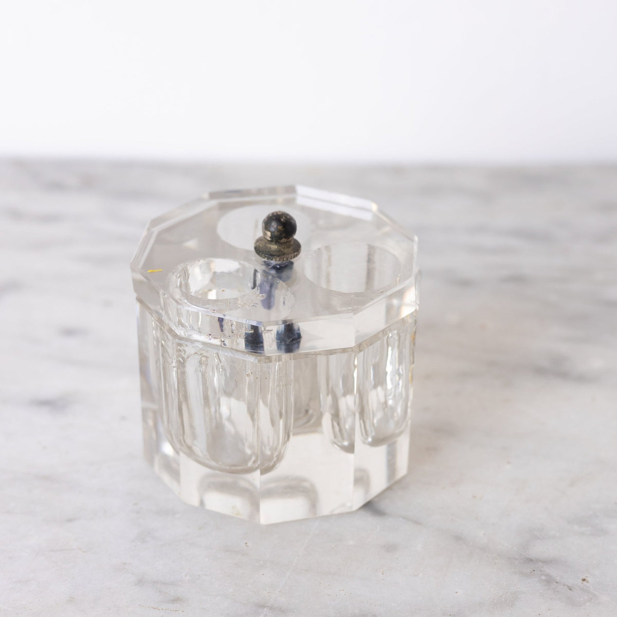 Baccarat Mustard Pot with Mustard Spoon - elsie green - the french kitchen