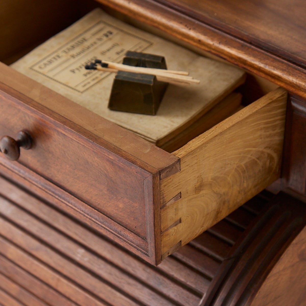 Bedside Table with Tambor Door - elsie green - furniture