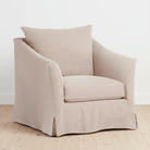 Belgian Slope Arm Slipcovered Chair - elsie green - furniture