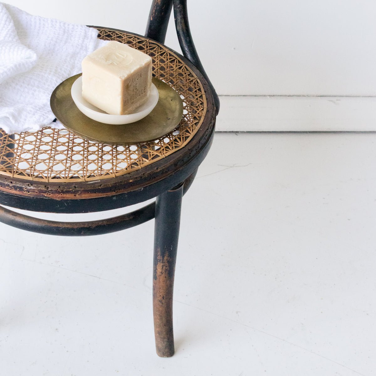 Bentwood Stool with Cane Seat - elsie green - furniture