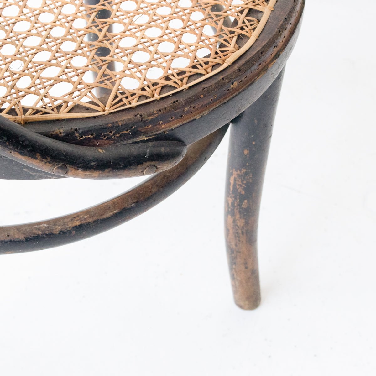 Bentwood Stool with Cane Seat - elsie green - furniture