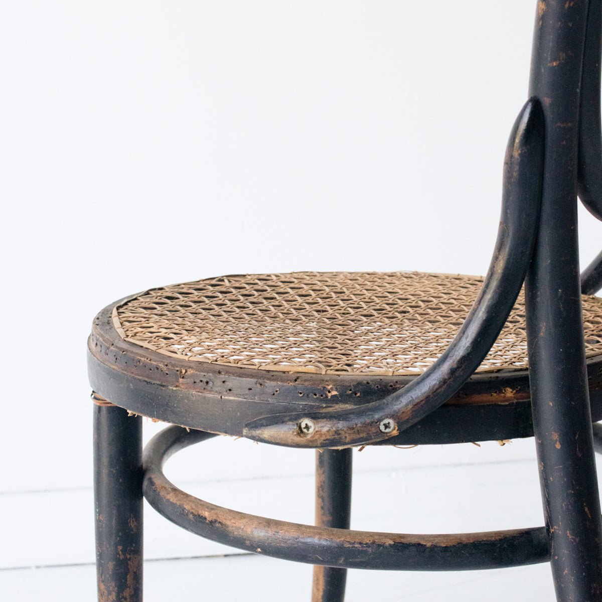 Bentwood Stool with Cane Seat - elsie green - furniture