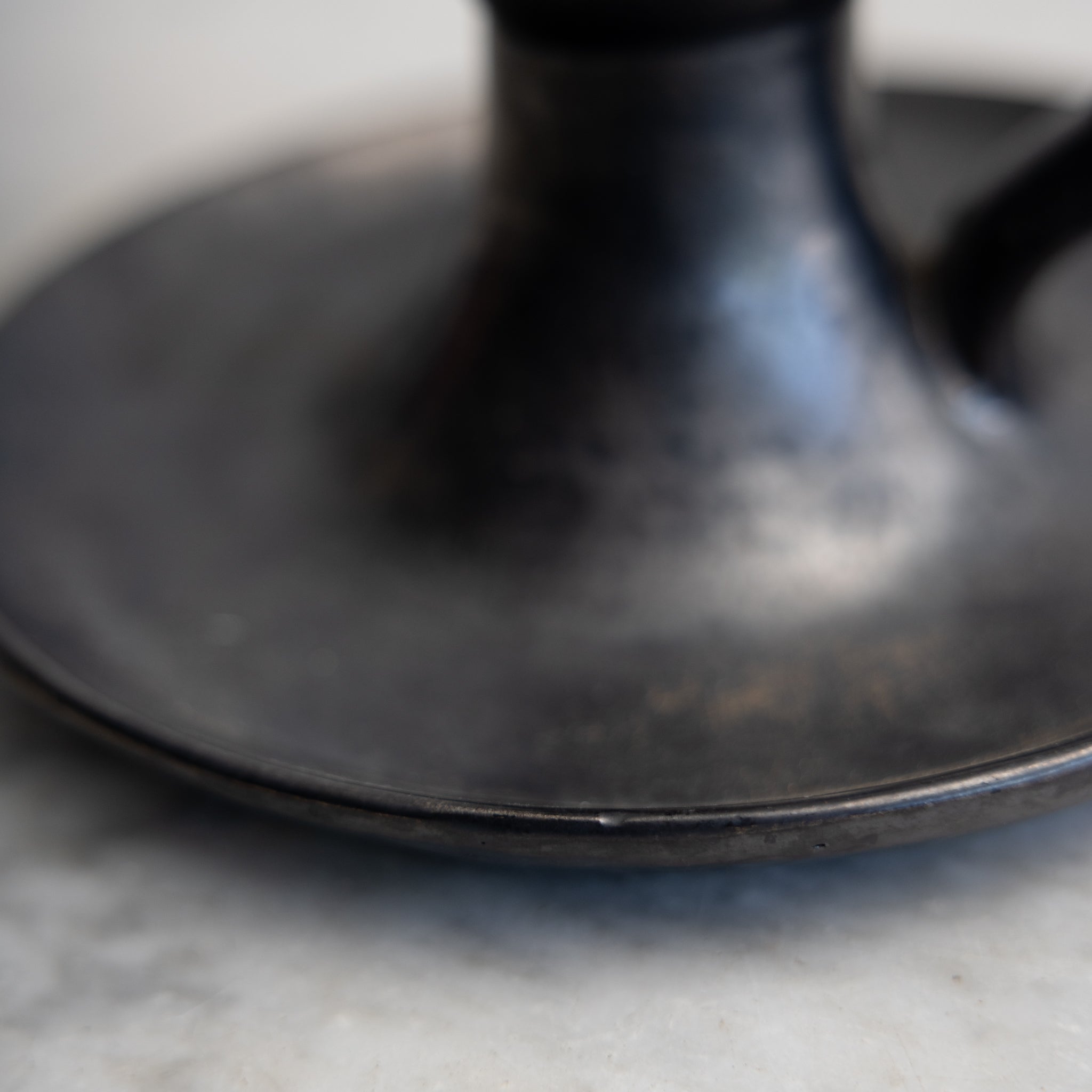 Black Stoneware Candlestick - elsie green - decor