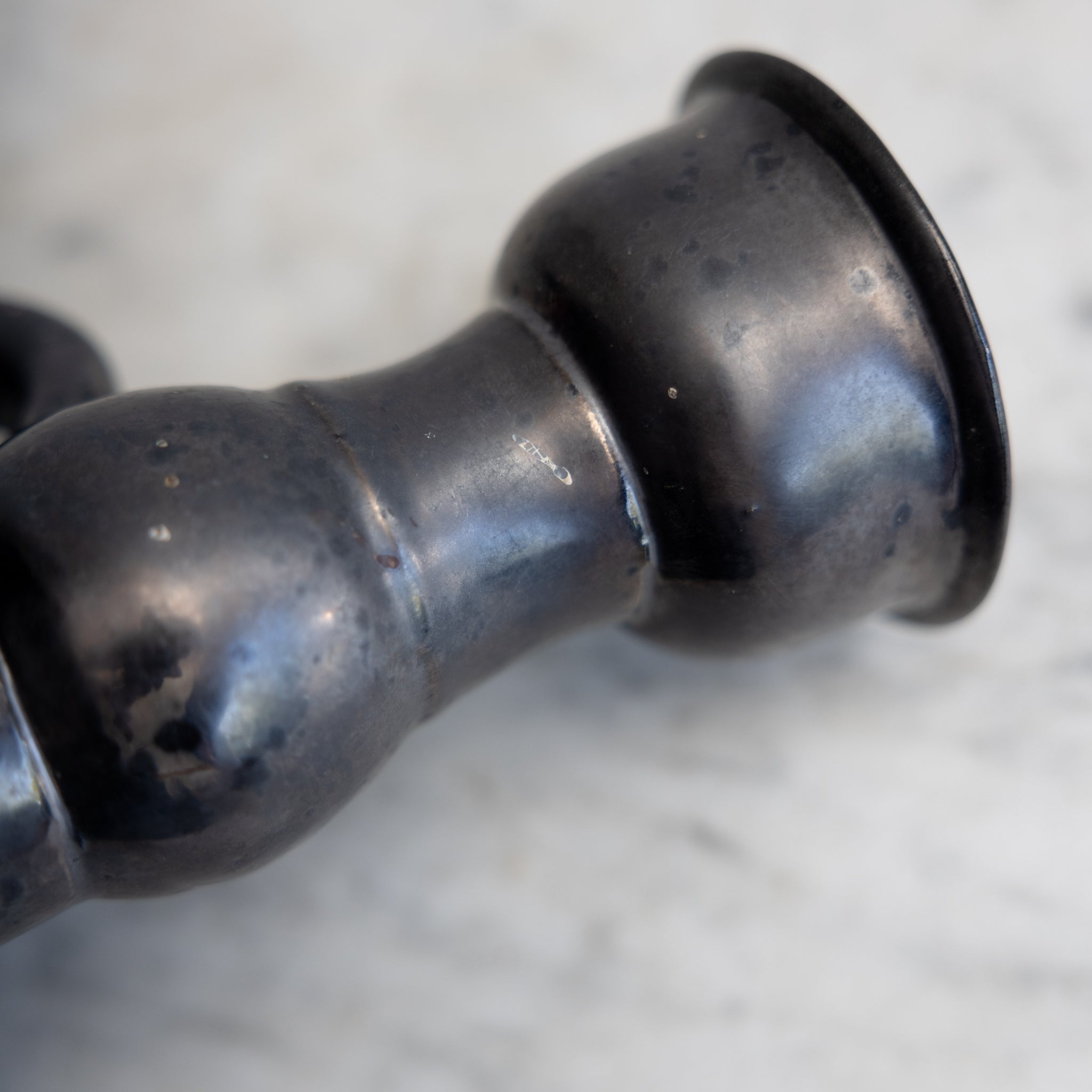 Black Stoneware Candlestick - elsie green - decor