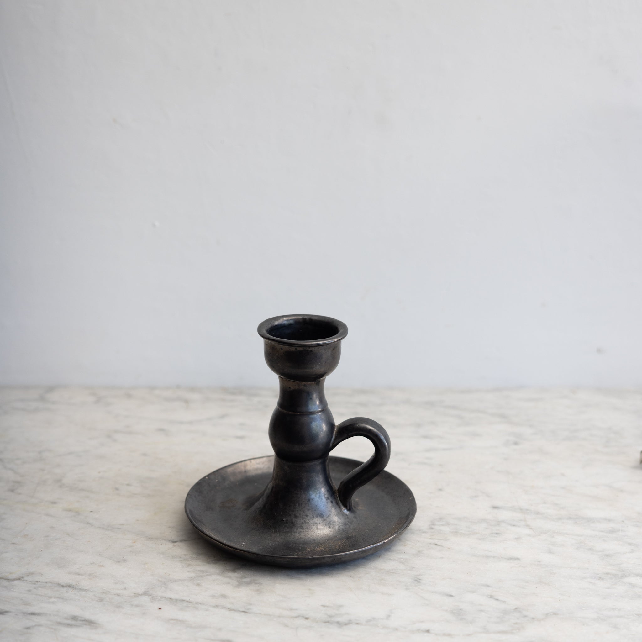 Black Stoneware Candlestick - elsie green - decor