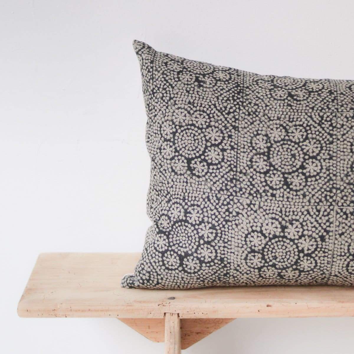Block Print Lumbar Pillow | Wisteria Noir - elsie green - Textiles