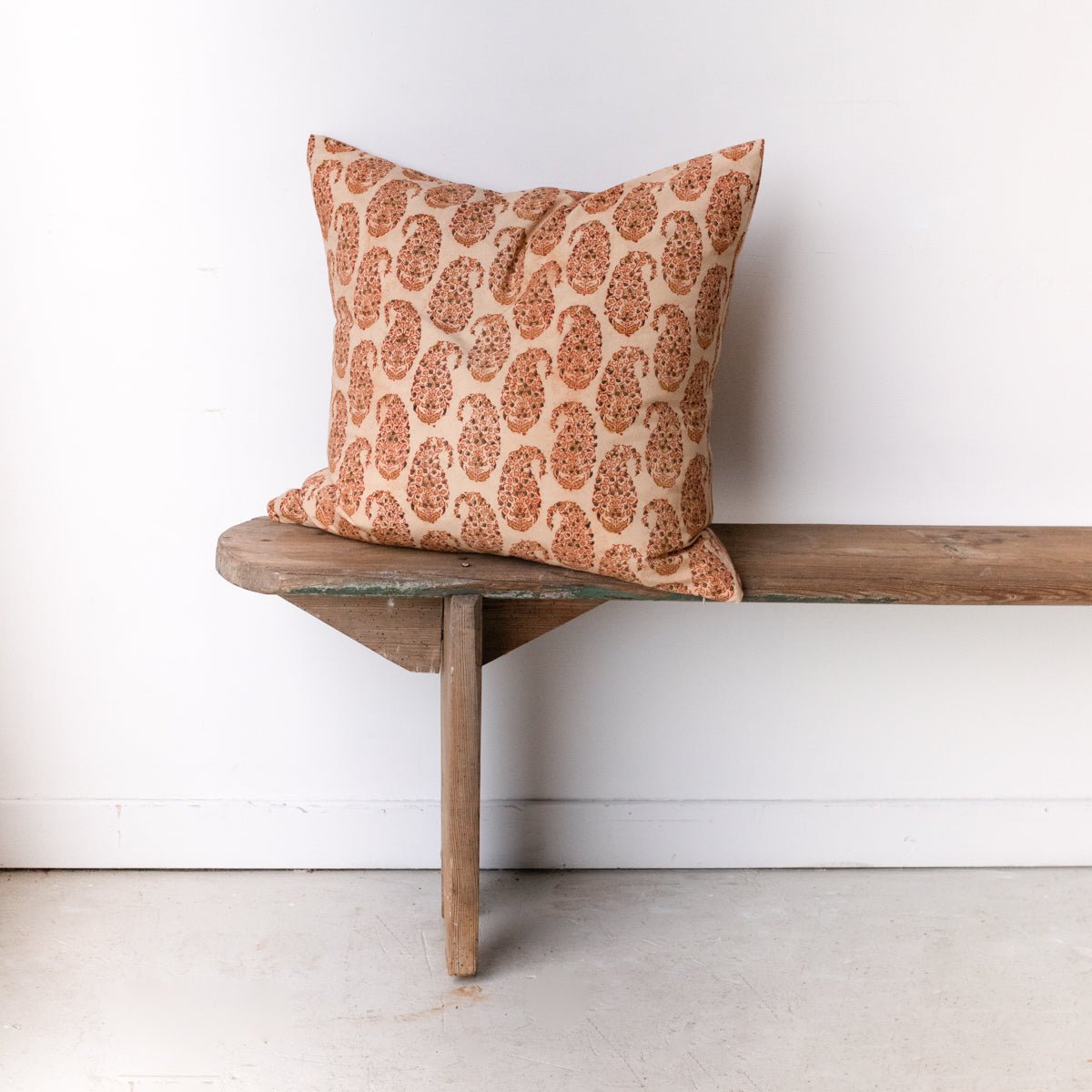 Block Print Pillow Cover | Farida Gold - elsie green - Textiles