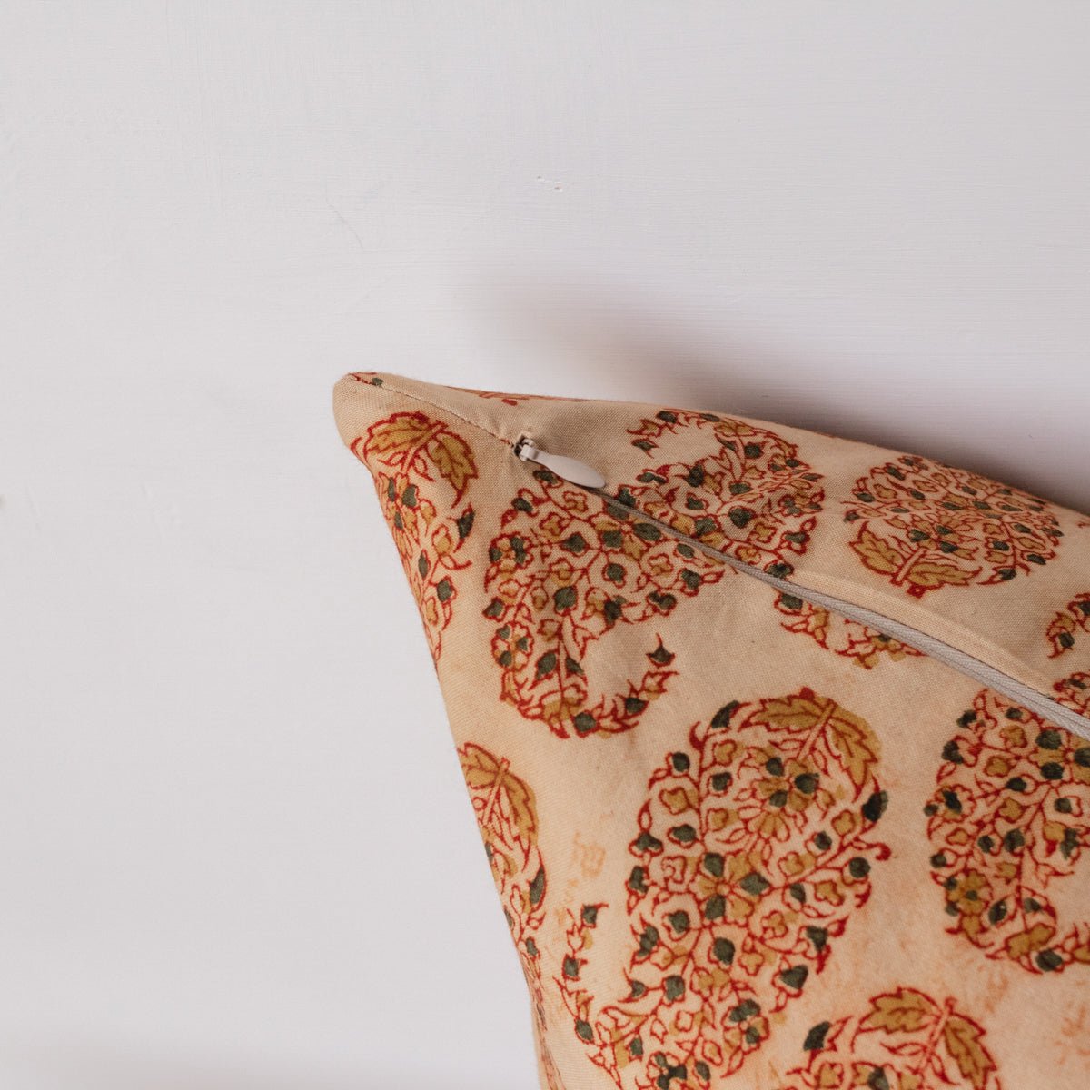 Block Print Pillow Cover | Farida Gold - elsie green - Textiles