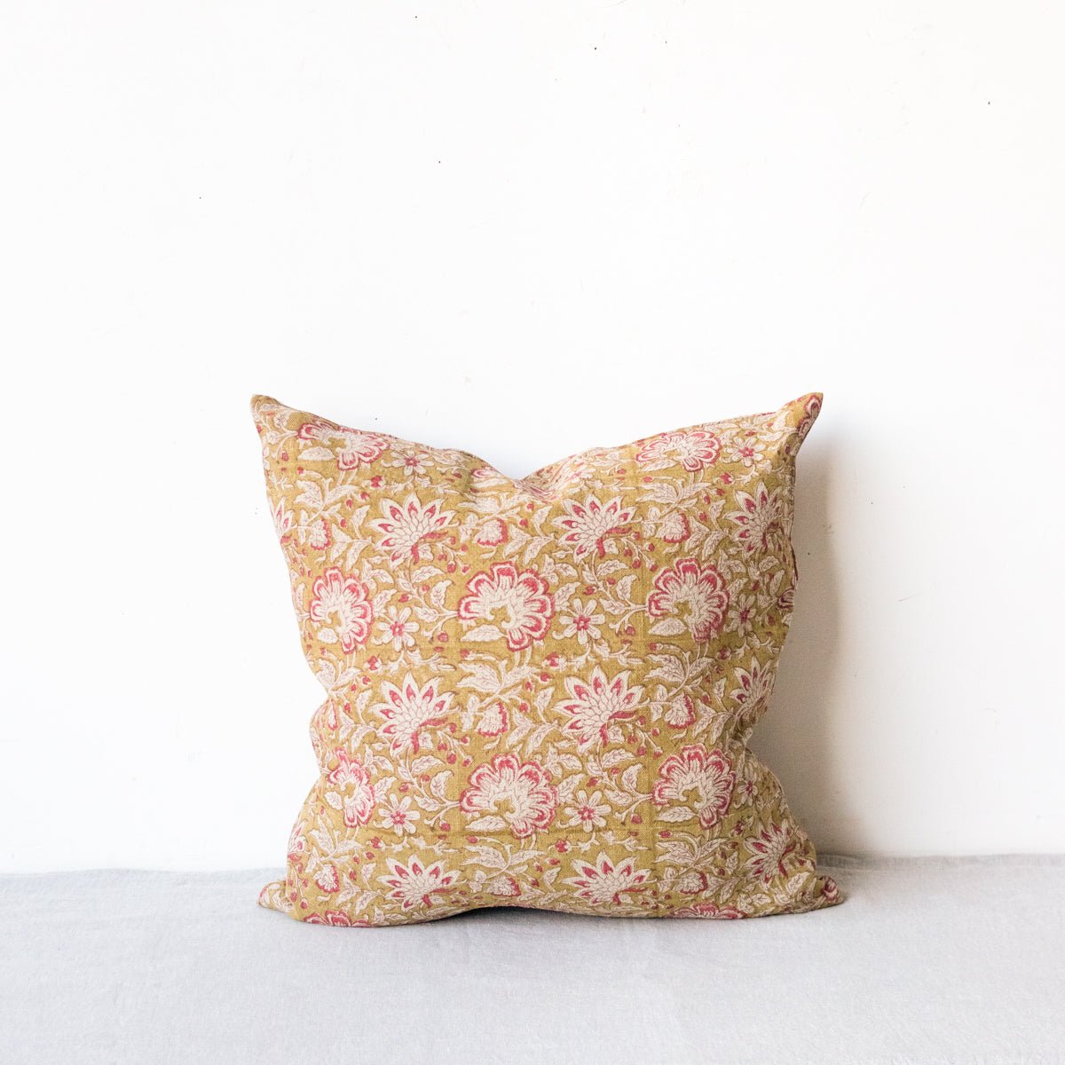 Block Print Pillow Cover | Kundan Ruby - elsie green - textiles