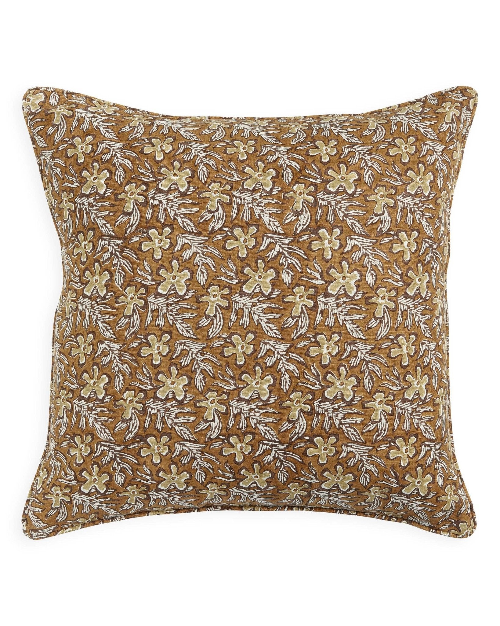 Block Print Pillow Cover | Lavardin Toffee - elsie green - Textiles