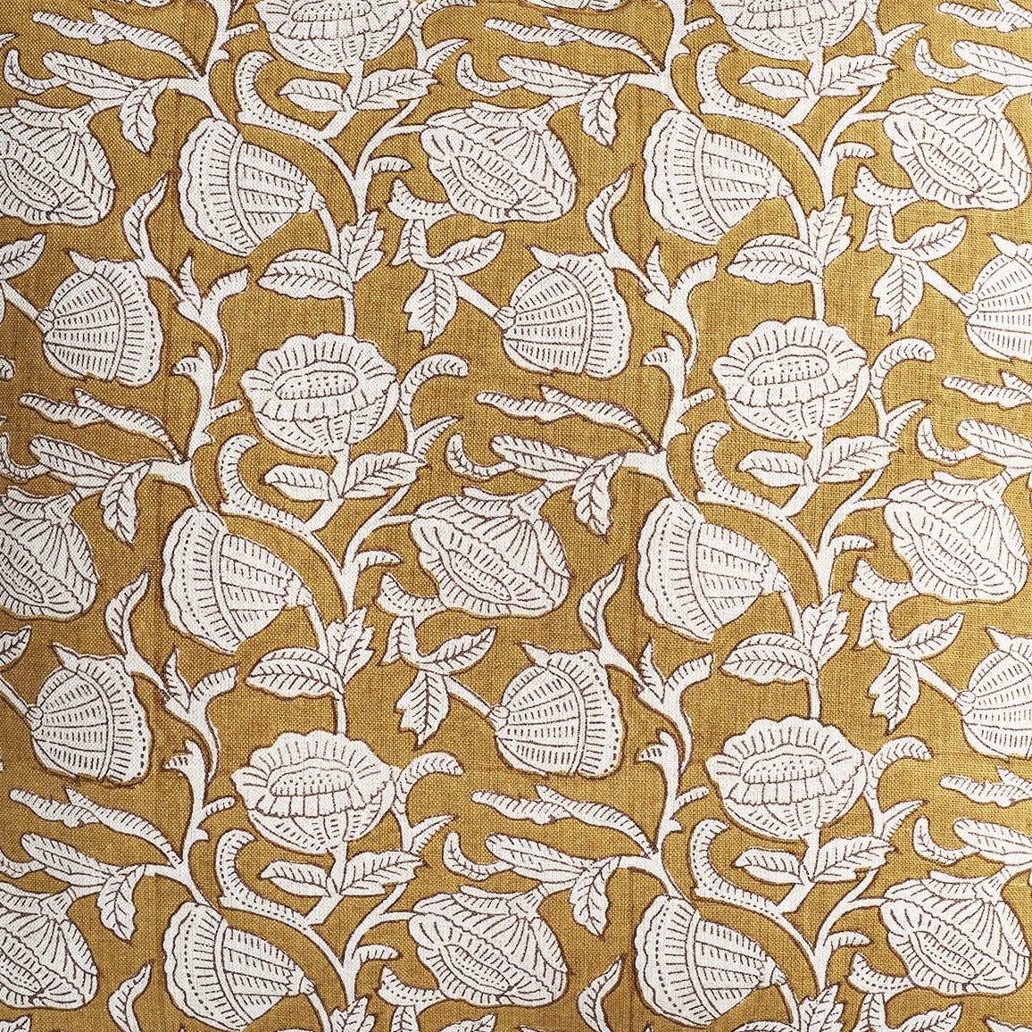 Block Print Pillow Cover | Marbella Saffron - elsie green - Textiles