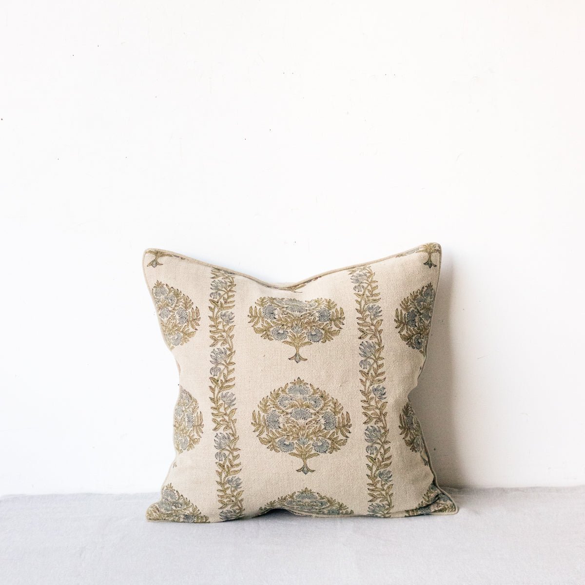 Block Print Pillow Cover | Mour Mustard - elsie green - textiles