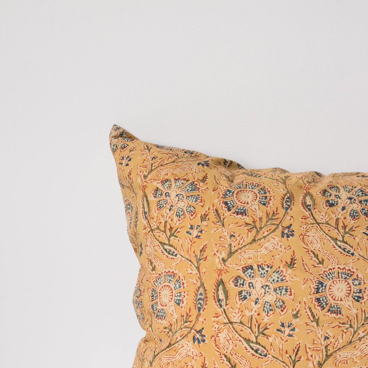 Block Print Pillow Cover | Nidra Gold - elsie green - Textiles