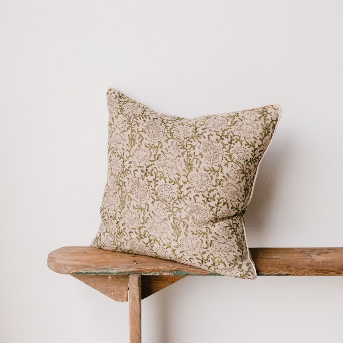 Block Print Pillow Cover | Nisa Mara - elsie green - Textiles