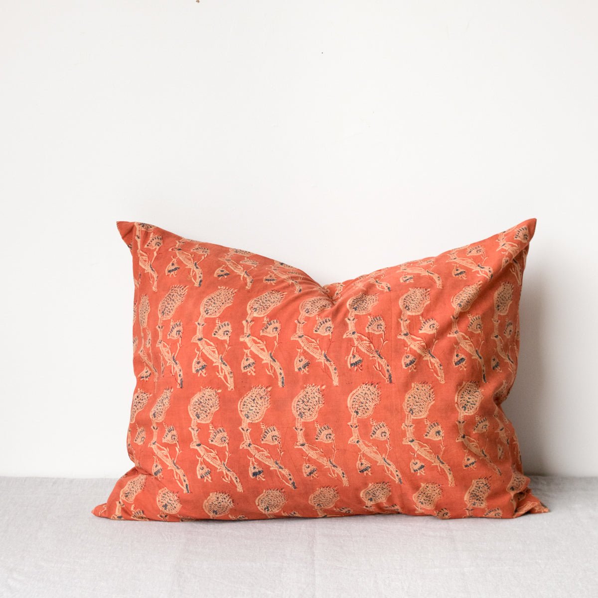 Block Print Pillow Cover | Rupa Saffron - elsie green - Textiles