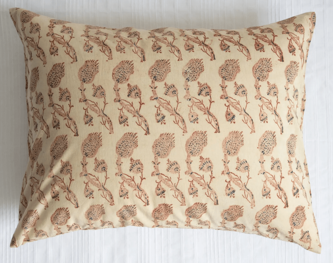 Block Print Pillow Cover | Rupa Tan - elsie green - Textiles