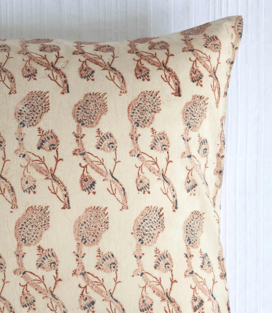 Block Print Pillow Cover | Rupa Tan - elsie green - Textiles