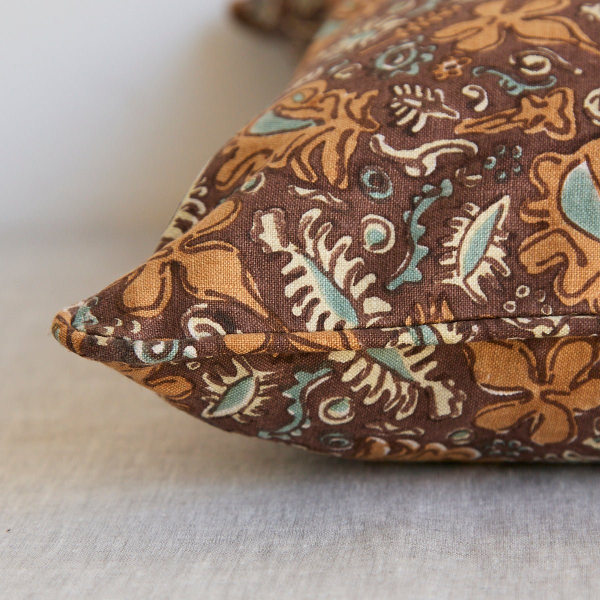 Block Print Pillow Cover | Sartene Sumac - elsie green - Textiles