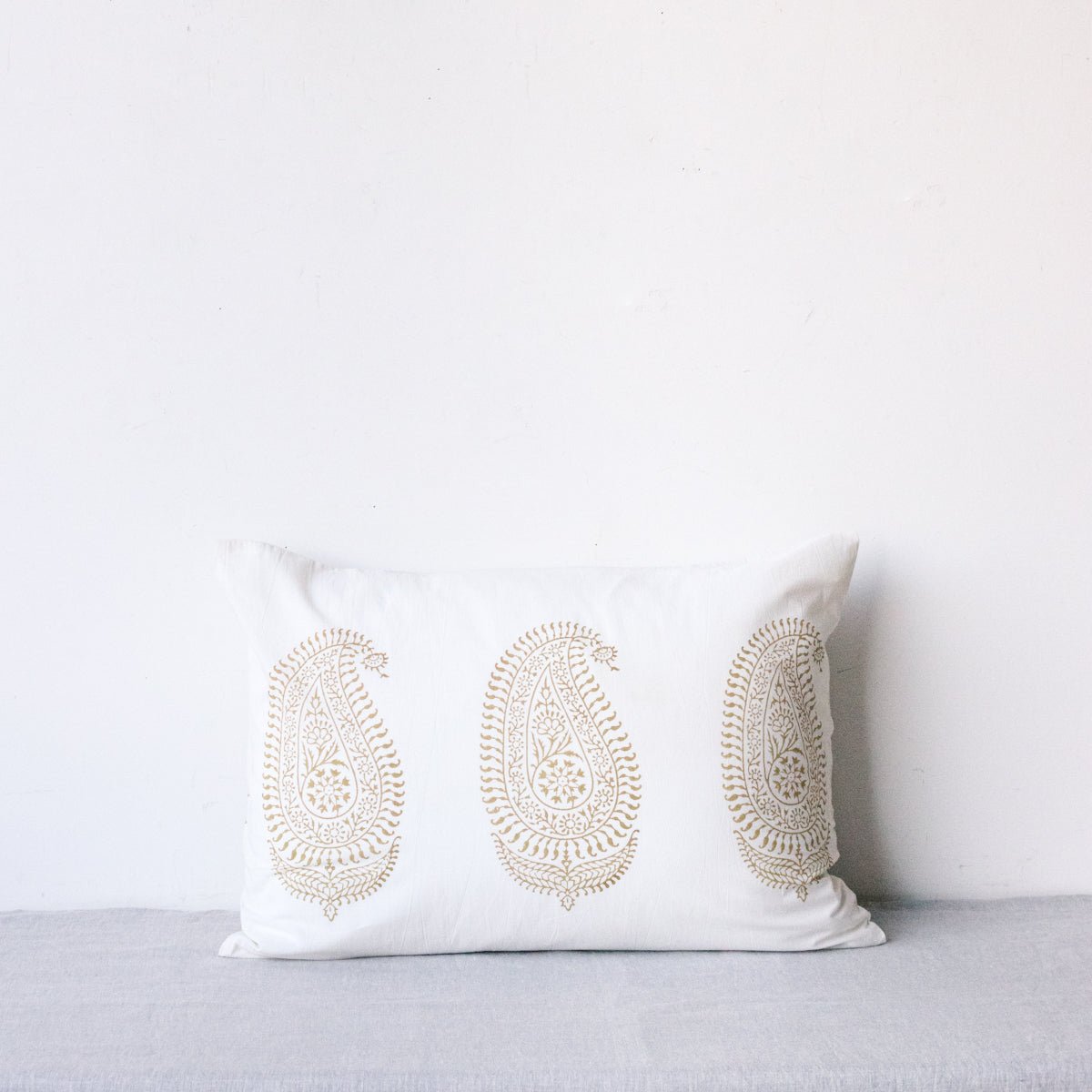 Block Print Pillow Cover | Silvie Gold - elsie green - Textiles