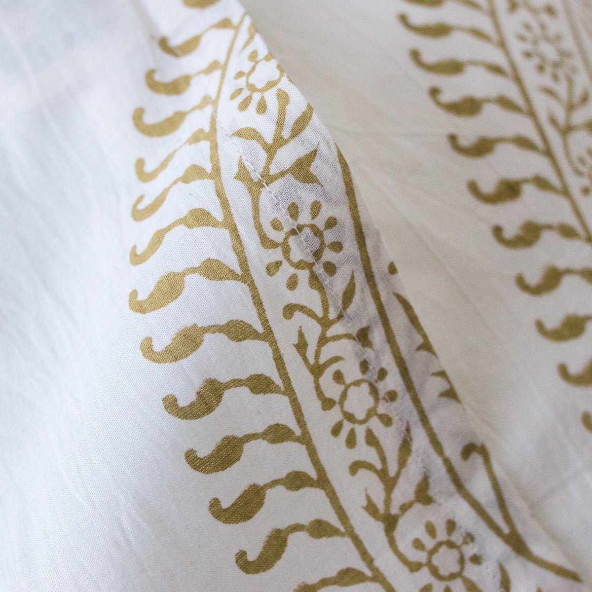 Block Print Pillow Cover | Silvie Gold - elsie green - Textiles